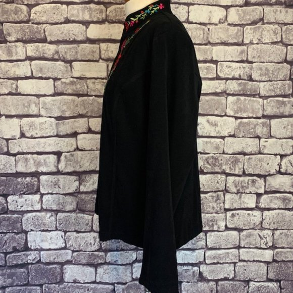 Notations Black Jacket W/ Decorative Stitching - Picture 4 of 9